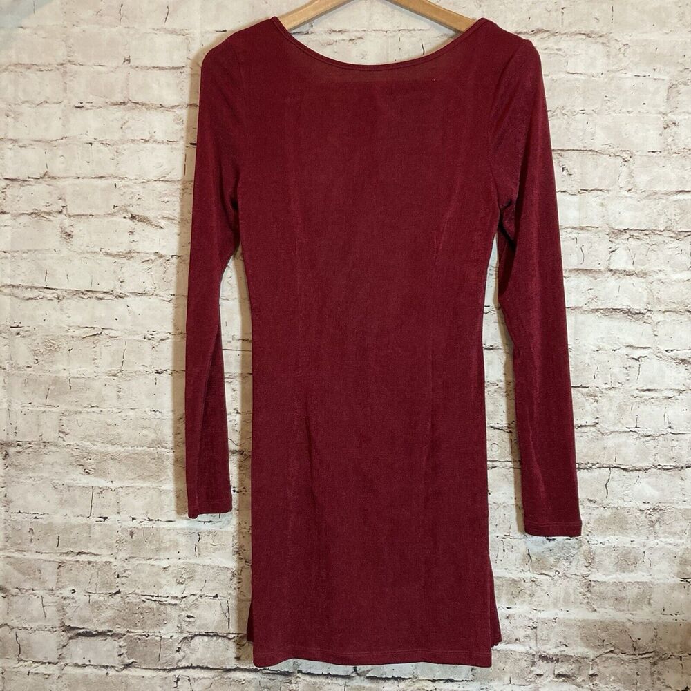 Lioness Burgundy Long Sleeve Midi Dress